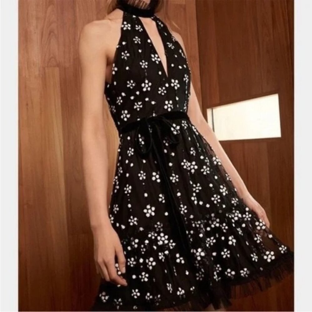 Alexis Poppy Tulle Dress Ladies Size Large Black Color Holiday Prom Evening